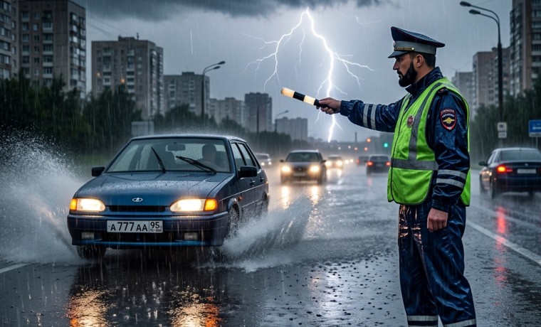 Госавтоинспекция ЧР призывает водителей быть внимательнее в условиях дождливой погоды