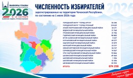 Численность избирателей в Чеченской Республике составила 874 258 человек