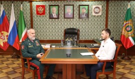 Начальник Управления Росгвардии по Чеченской Республике дал интервью ГТРК «Вайнах»| грозный, чгтрк