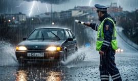 Госавтоинспекция ЧР призывает водителей быть внимательнее в условиях дождливой погоды