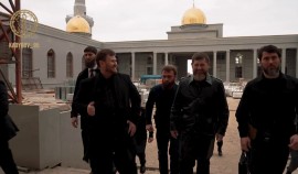 В Грозном Рамзан Кадыров проверил ход строительства одного из крупнейших исламских центров России